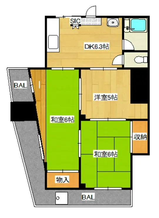 村上マンション 5階階 間取り