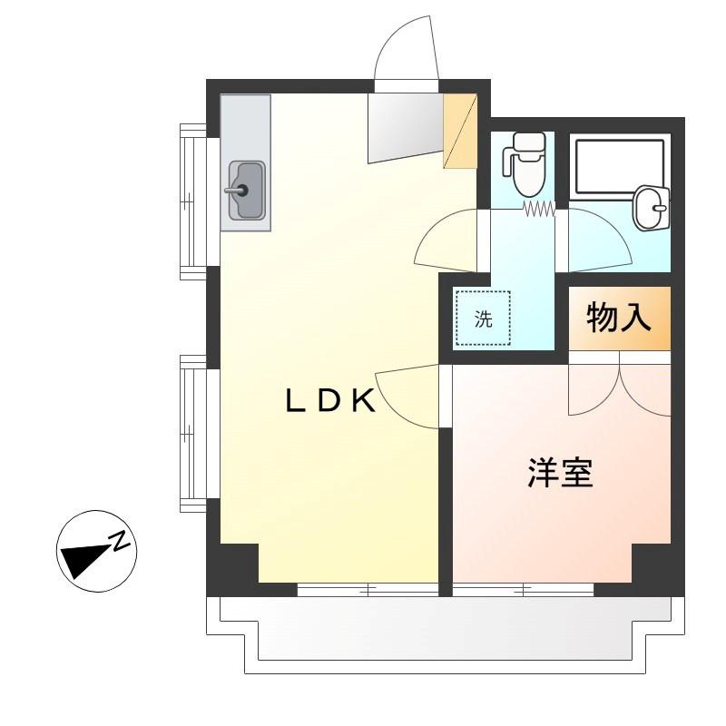 利久マンション(1LDK/4階)の間取り写真