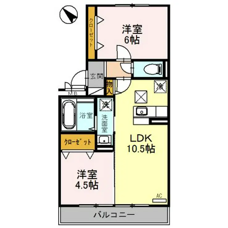 アンクレージュB 1階階 間取り