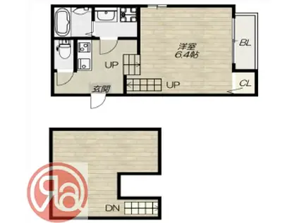 CLAVISみなと(1K/2階)の間取り写真