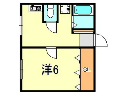 サニーパレス伊川谷(1DK/2階)の間取り写真