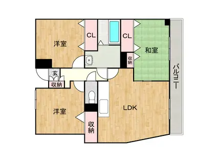 ロイヤルパレス春日(3LDK/3階)の間取り写真