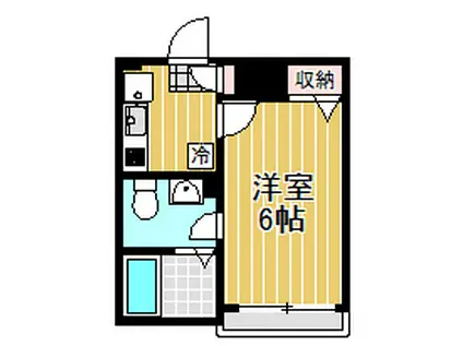 GLICINA(1K/2階)の間取り写真