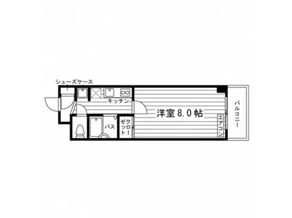ルラシオン堀之内(1K/1階)の間取り写真