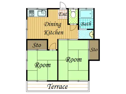 寿ハイツ(2DK/1階)の間取り写真
