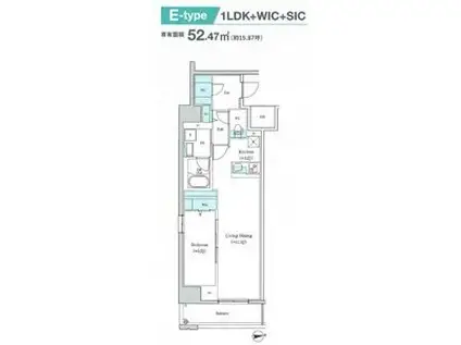 ロイジェント日吉II(1LDK/4階)の間取り写真