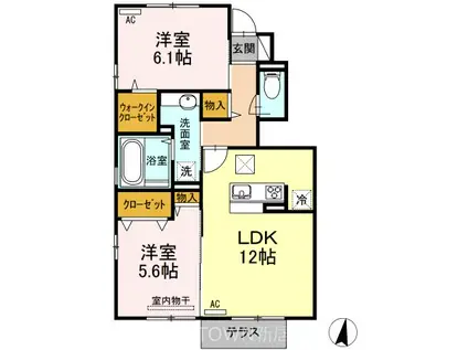 D-ROOMMG(2LDK/1階)の間取り写真