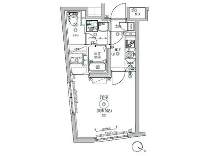RELUXIA都立大学(1K/1階)の間取り写真