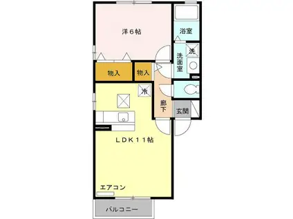 メゾン・ド・クレール A(1LDK/1階)の間取り写真