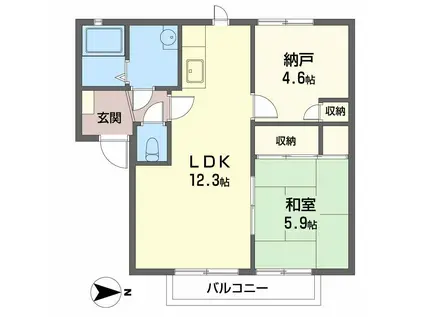 コートジュネス(1SLDK/1階)の間取り写真