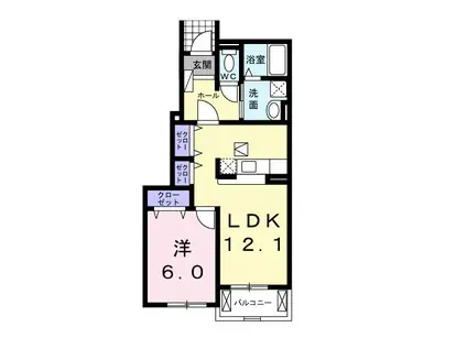 ビュー テラス(1LDK/1階)の間取り写真