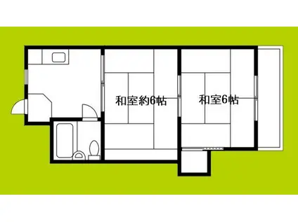ウエストヒルズ平野(2DK/5階)の間取り写真