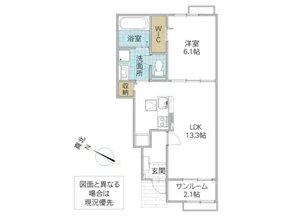シャルマンドミール II(1LDK/1階)の間取り写真