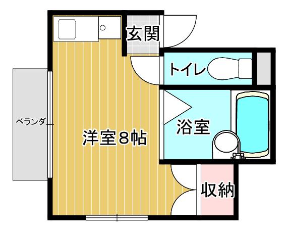 リバーハイツ深草(1K/1階)の間取り写真