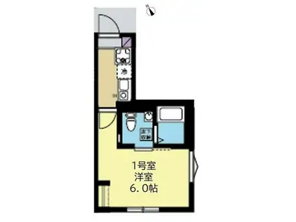 ビブロポート溝の口(1K/1階)の間取り写真