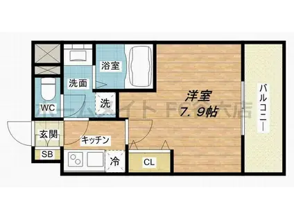 セオリー大阪ベイシティ(1K/5階)の間取り写真