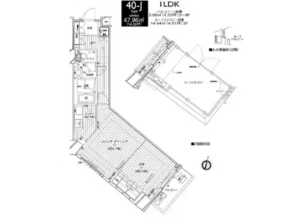 フィールA渋谷(1LDK/2階)の間取り写真