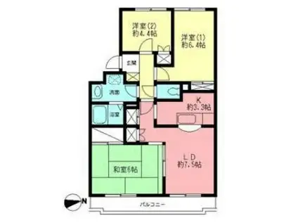 プチフォーレ高森II(3LDK/3階)の間取り写真