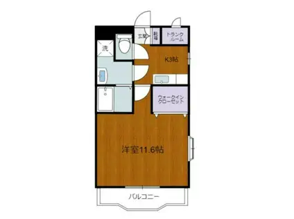 グラーツ橘(1K/2階)の間取り写真