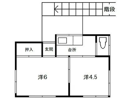 友田荘(2K/2階)の間取り写真