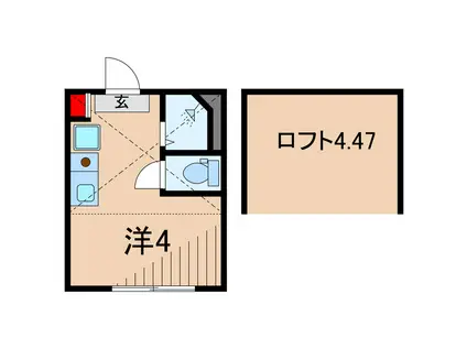 カーサ・イリス(ワンルーム/1階)の間取り写真