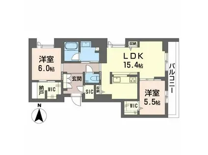 AVANCE東草深イースト(2LDK/2階)の間取り写真