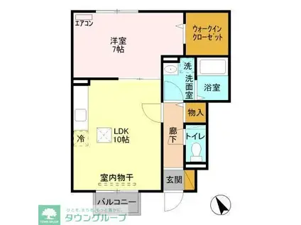 カーサ・ルーチェ(1LDK/1階)の間取り写真