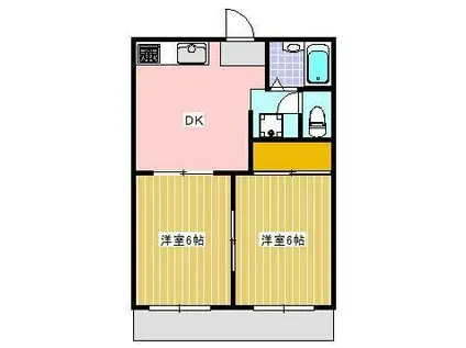 フォーブル大東(2DK/2階)の間取り写真