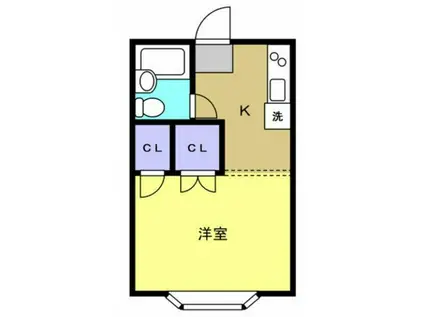 シャトレーヌ柏(1K/1階)の間取り写真