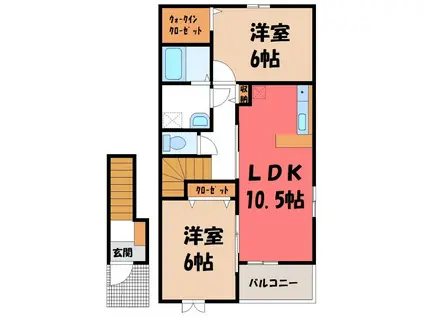 ロイ モンテーニュ III(2LDK/2階)の間取り写真