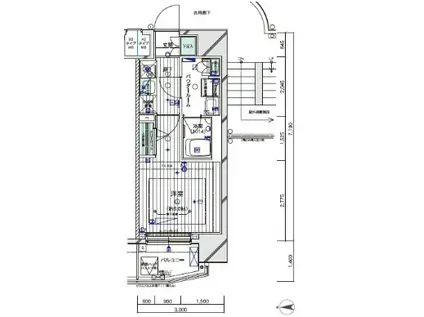 メインステージ川崎クロシアII(1K/2階)の間取り写真