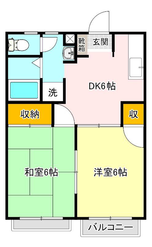 プランドゥ鳥栖I(2DK/1階)の間取り写真