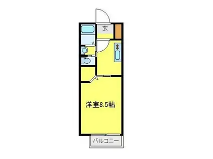 アイビーコート(1K/1階)の間取り写真
