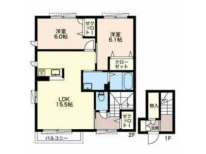 グランホープ(2LDK/2階)の間取り写真