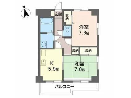 メゾンセフィラ(2K/4階)の間取り写真