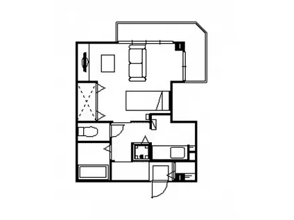 シャトレ川新(1K/2階)の間取り写真