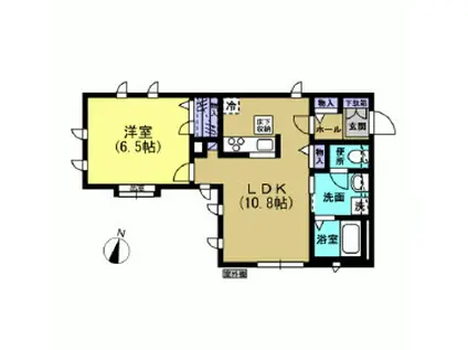 バンベール新町(1LDK/1階)の間取り写真