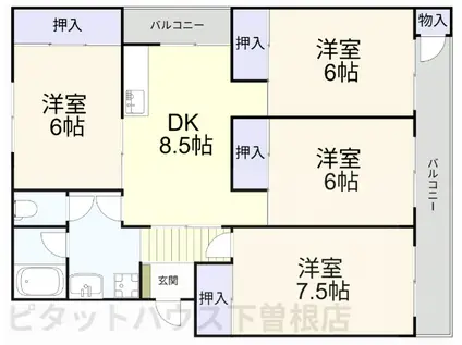 ヴィラナリー小倉南(4DK/3階)の間取り写真