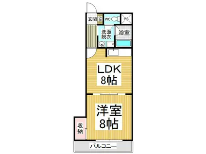 レークガーデンハイツ(1LDK/1階)の間取り写真