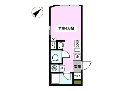 ホライゾンコート鶴見中央(ワンルーム/1階)の間取り写真