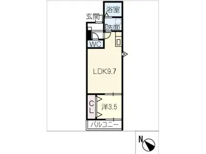 LECOCON清須(1LDK/2階)の間取り写真