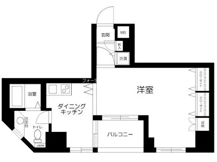 クローバーコート黒門町(1DK/6階)の間取り写真