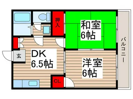 シティハイツ辰和(2DK/1階)の間取り写真