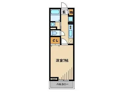 リーヴ・ルピナス(1K/2階)の間取り写真