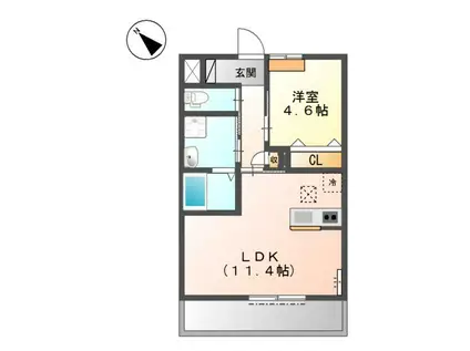 ウィンサムパインII(1LDK/1階)の間取り写真