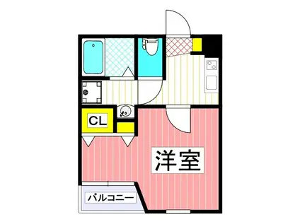 パレス長嶺(1K/3階)の間取り写真