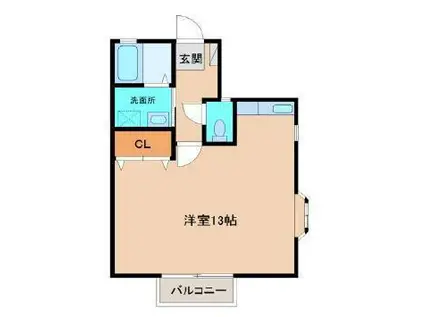 グレイトネスII(ワンルーム/2階)の間取り写真