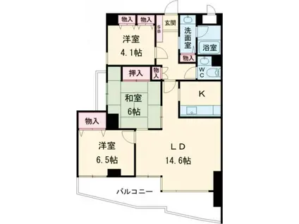 GLEASON GARDEN(3LDK/3階)の間取り写真