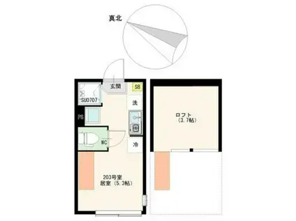 貫井3丁目NEOAVAND(ワンルーム/2階)の間取り写真