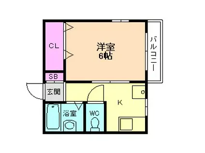 塚本ハイツI(1K/1階)の間取り写真